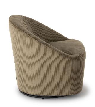 Fauteuil Pivotant Viby Velours Kaki Athezza