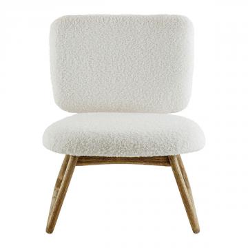 Fauteuil Lina Bouclette Crème Blanc d'Ivoire