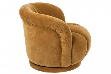 Fauteuil Tournant Velours Moutarde