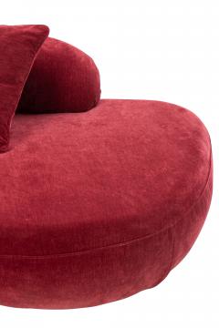 Canapé Contemporain 4/5 Places Velours Bordeaux