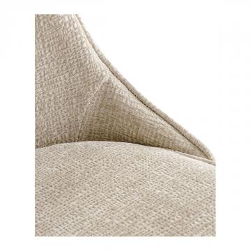 Chaise Marcus Jacquard de Velours Sable Blanc d'Ivoire