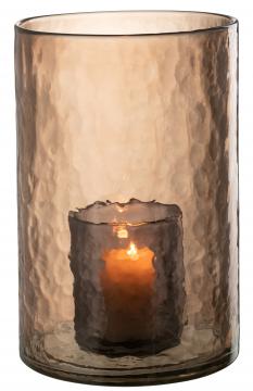 Photophore Double Verre Ocre GM