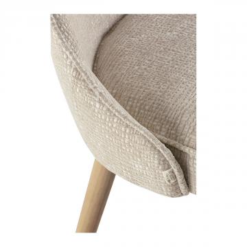 Chaise Marcus Jacquard de Velours Sable Blanc d'Ivoire