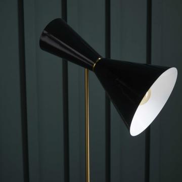 Lampadaire François Noir Laiton