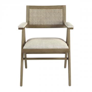 Fauteuil Colby - Lin Ecru Frêne Nat Blanc d'Ivoire
