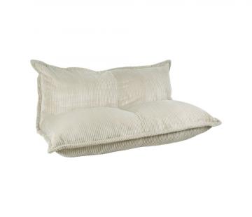 Fauteuil Pouf Sola - 2 Places Velours Côtelé Beige XXL
