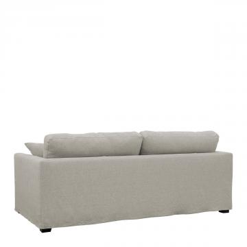 Canapé Angie 4P Lin Mélangé Gris Clair Blanc d'Ivoire