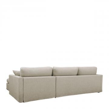 Canapé Méridienne Réversible Angie 100% Lin Beige Blanc d'Ivoire