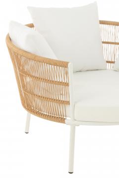 Fauteuil de Jardin Joa Blanc Naturel XL