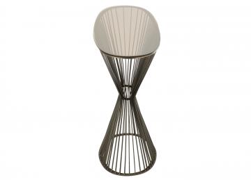 Console Contemporaine Ovale Barreaux Métal Verre