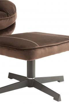 Fauteuil Relax + Repose Pieds Velours Marron