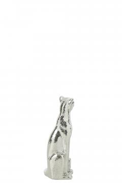 Leopard Miroir Facettes Argent