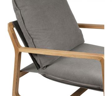 Fauteuil Chêne Coton Gris Azenor