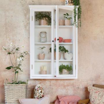 Vitrine Murale Marseille 4 Tablettes Bois Blanc