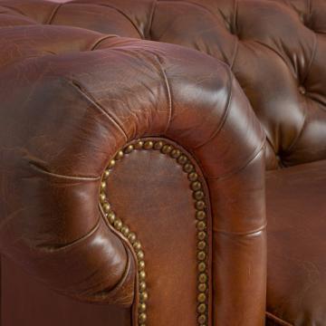 Canapé Cuir Marron Chesterfield 3 Places