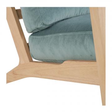 Fauteuil Jules Velours Céladon Blanc d'Ivoire
