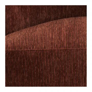 Fauteuil Lisette Velours Côtelé Brique Pivotant Blanc d'Ivoire
