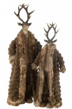 Cerf Debout Veste Rembourrée Brun H76cm