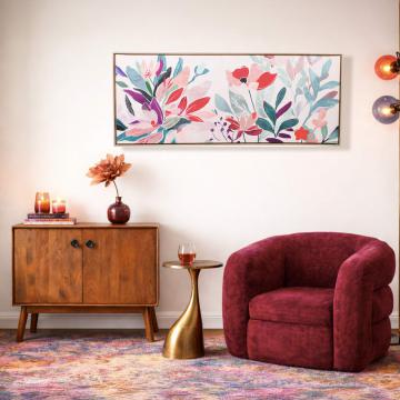 Cadre Toile Fleurs Aquarelle 150*60