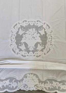 Nappe Luciole Blanc Brodé Coquecigrues Shabby (2 tailles)