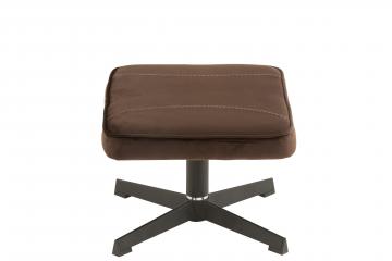 Fauteuil Relax + Repose Pieds Velours Marron