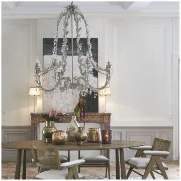 Lustre Elysée Métal Pampilles XXL