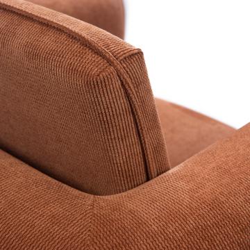 Fauteuil Scarlett Velours Côtelé Terracotta