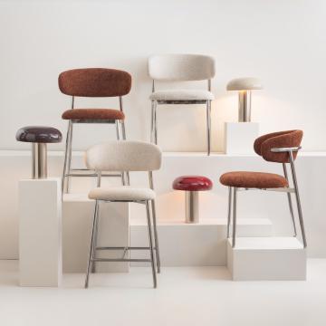 Chaise Curve Beige Chrome