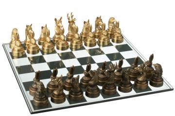 Jeu d'Echec Animaux Or/Bronze