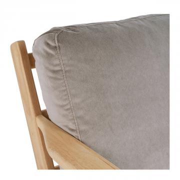 Fauteuil Jules Velours Gris Perle Blanc d'Ivoire