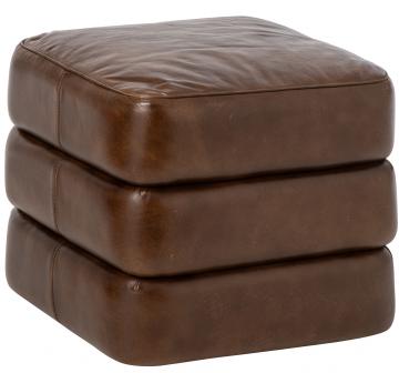 Pouf Cuir Marron Indus Vintage