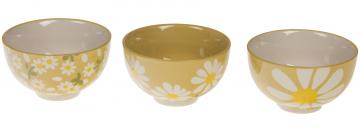 S/3 Mini Bols Daisy Grès Artisanal