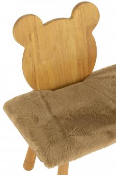 Chaise Enfant Nounours 2 Places Bois Naturel