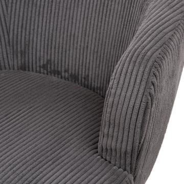 Fauteuil Dagmard Kily Velours Côtelé Gris
