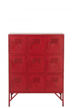 Armoire 9 Portes Indus Métal Rouge
