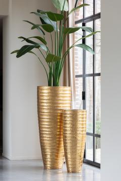 S/2 Vases Egypte Métal Or