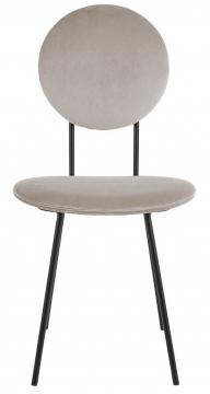 Chaise Colette Velours Gris Perle Blanc d'Ivoire