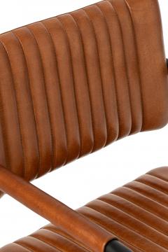 Chaise Bureau Réglable Cuir Camel Indus Vintage