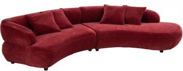 Canapé Contemporain 4/5 Places Velours Bordeaux