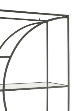 Bibliothèque Contemporaine Nyr Métal Noir Verre