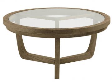 Table Basse Maxton Chêne Verre PM Blanc d'Ivoire