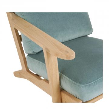 Fauteuil Jules Velours Céladon Blanc d'Ivoire