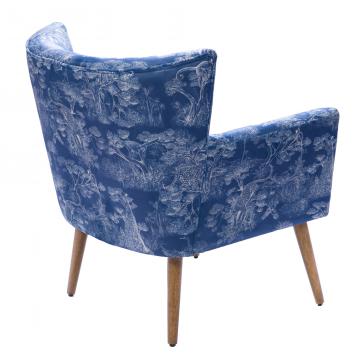 Fauteuil Léon Achille Velours Bleu