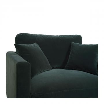 Fauteuil Angie Velours Vert Forêt Blanc d'Ivoire