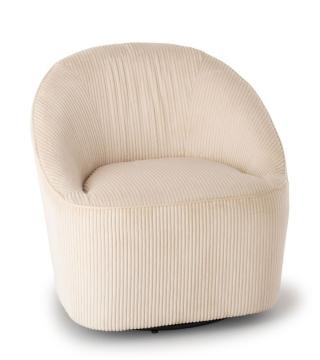 Fauteuil Pivotant Viby Velours Beige Athezza -NEW-