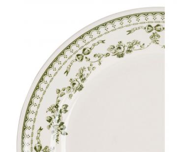 6 Assiettes Plates Faustine Vert Anglais Comptoir de Famille