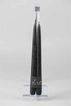2 Bougies Flambeaux Noir Beluga