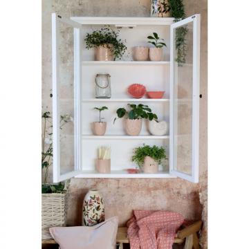 Vitrine Murale Marseille 4 Tablettes Bois Blanc