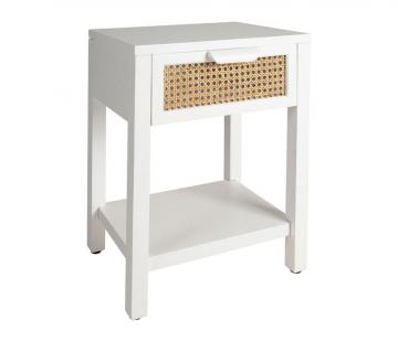 Chevet 1 Tiroir Adela Blanc Naturel