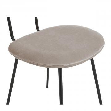 Chaise Colette Velours Gris Perle Blanc d'Ivoire